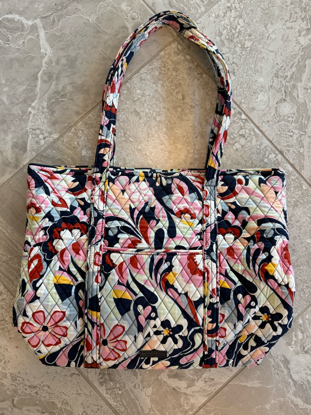 Vera Bradley Quilted Paisley Floral Tote Bag - Pink Multicolor